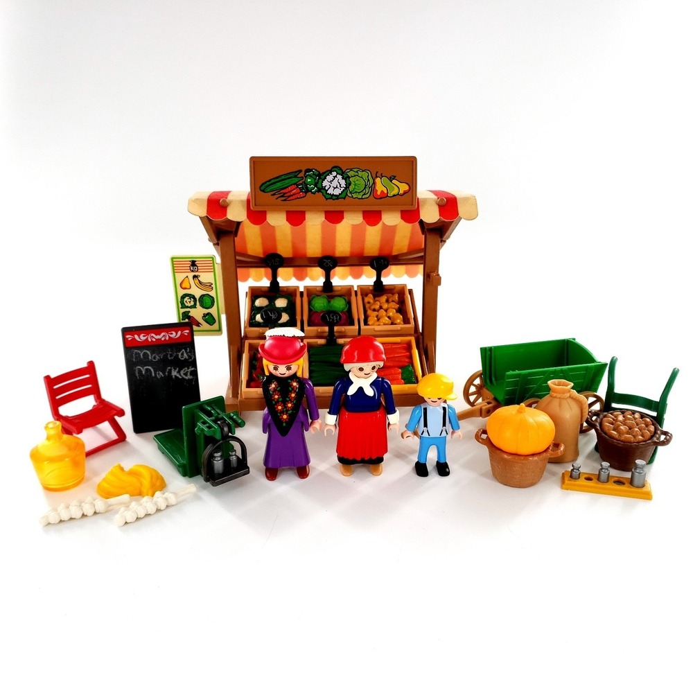 Vintage Playmobil 5341 Victorian Mansion Vegetable Produce Stand Dollhouse READ